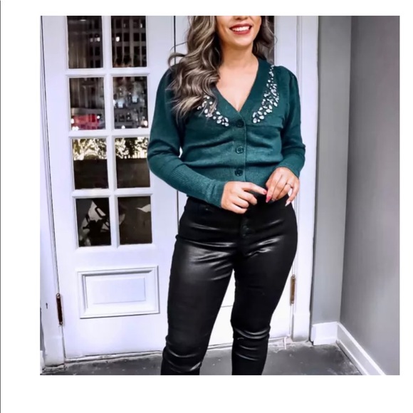 Express embellished faux button up cardigan size M - Picture 13 of 16